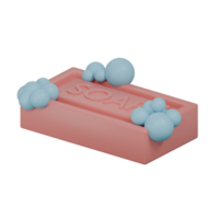 3D Render Soap With Bubbles Icon png