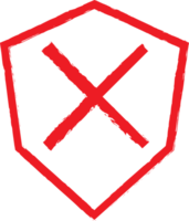 Red Shield with Cross Symbol png