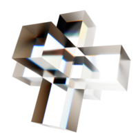 abstract glass shape, cube with additional sides png