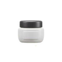 A cream in a container is surrounded by stars, implying that it is shining and suitable for skincare. png