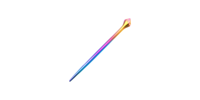 Colorful gradient knitting needle with unique shape isolated on transparent background png