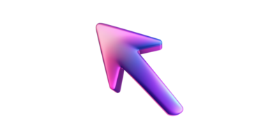 Gradient arrow icon in purple and blue set isolated on transparent background png
