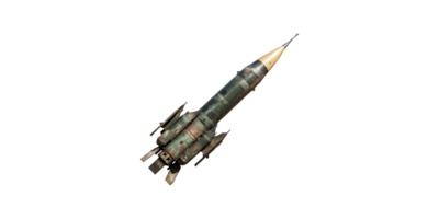 Vintage rocket model with metallic details isolated on transparent background png