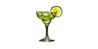 Margarita cocktail with lime wedge on glass isolated on transparent background png