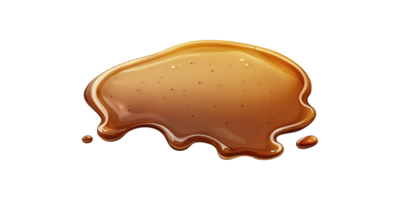 Viscous caramel syrup drip with bubbles isolated on transparent background png