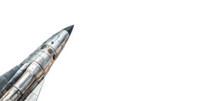 Silver airplane nose with windows and riveted panels isolated on transparent background png