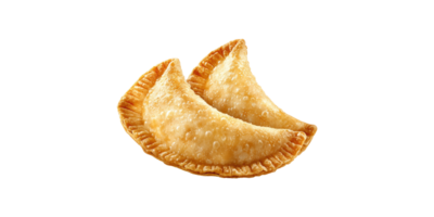 Golden brown fried empanadas showing crispy texture isolated on transparent background png