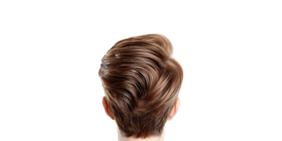 Back view of stylish brown hair with modern hairstyle isolated on transparent background png