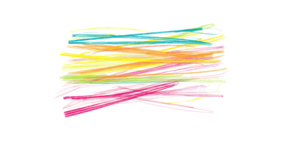 Colorful abstract crayon scribbles with vibrant lines isolated on transparent background png