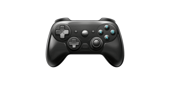 Preto jogos controlador com botões e joysticks isolado em transparente fundo png