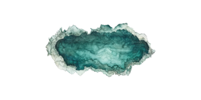 Abstract watercolor texture in green and teal tones isolated on transparent background png