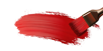 Red paintbrush stroke creating brushstroke effect isolated on transparent background png