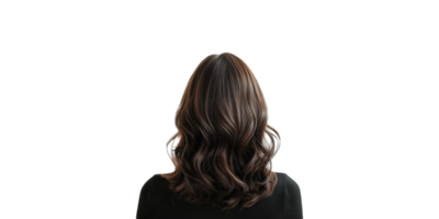 Brown wavy hair from back view isolated on transparent background png