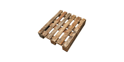 Wooden pallet for shipping and storage on transparent background png