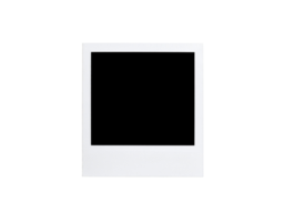 Blank White Polaroid Frame with Textured Bottom on Black Background. png