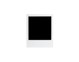 Classic White Polaroid Frame with Square Opening and Bottom Border. png