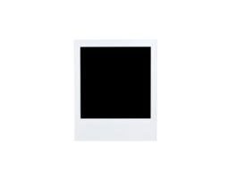 Isolated White Instant Photo Frame with Textured Surface on Black Background. png
