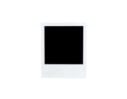 Isolated White Polaroid Frame with Black Center and Textured Bottom. png