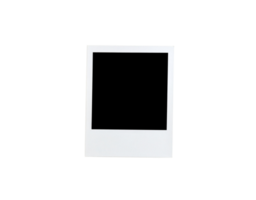 Isolated White Polaroid Frame with Textured Bottom Border on Black Background. png