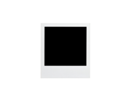 Isolated White Polaroid Frame with Textured Surface on Black Background. png