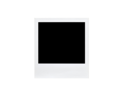 Blank White Polaroid Frame with Textured Bottom Border on Black. png