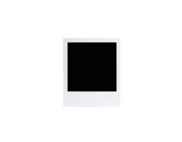 Blank White Polaroid Frame with Black Center on Black Background. png