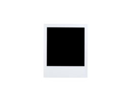 Classic White Polaroid Frame with Square Black Center. png