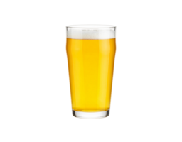 Refreshing Pint of Golden Beer with Frothy White Head in Glass. png