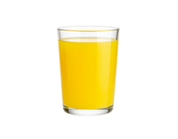 Glass of Vibrant Yellow Juice Refreshing and Bright in Clear Glassware. png
