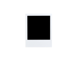 Isolated White Instant Photo Frame with Textured Bottom Border. png