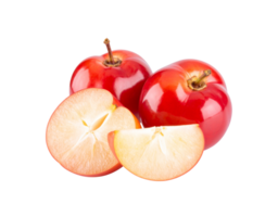 Two Shiny Red Apples and Sliced Apple Fruit Still Life. png