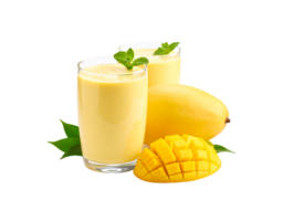 Refreshing Mango Smoothie with Mint and Fresh Mango Fruit. png