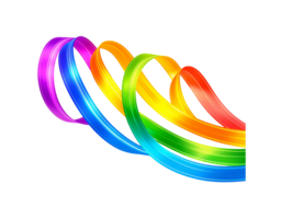 Vibrant Rainbow Ribbon Swirl Colorful Abstract Design Element. png