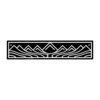 Minimalist Mountainscape Border, Geometric, Mountains vector