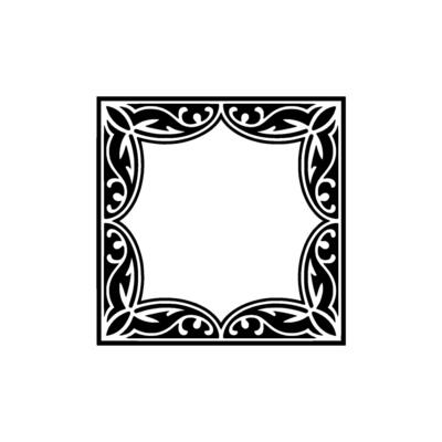 Intricate Black Frame, Elegant Decorative Border, Vintage Style
