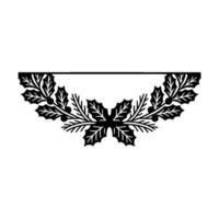 Stylized Holly Branch Border, Minimalist Festive vector