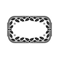 Elegant Winter Frame Holly Snowflakes Ornament vector
