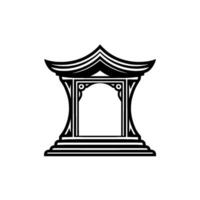 Geometric Pagoda, Minimalist vector