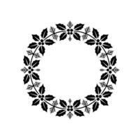 Minimalist Holly Wreath, Festive Silhouette vector