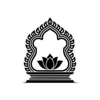 Sacred Lotus Emblem, Intricate Ornamentation, Spiritual Symbol vector