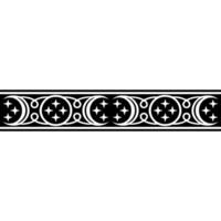 Intricate Black and White Crescent Border, Decorative Pattern vector