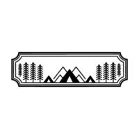 Rustic Mountain Camping Emblem - Vintage Adventure, Mountains vector