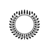 Rustic Circle Emblem, Woodland Motif, Minimalist vector