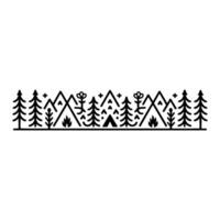 Minimalist Forest Trail Illustration - Adventure Exploration vector