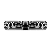 Stylized Wave Forest Border, Minimalist vector