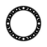Celestial Circle Lunar Starry Border vector