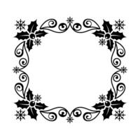 Elegant Holly Frame, Winter Festive Border - Wreath vector
