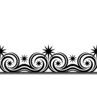 Stylized Wave Border with Starburst Accents Minimalist vector