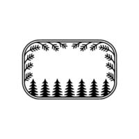 Forest Frame Emblem, Rustic Wilderness Illustration vector