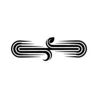 Flowing Curves, Minimalist Symbol, Abstract vector
